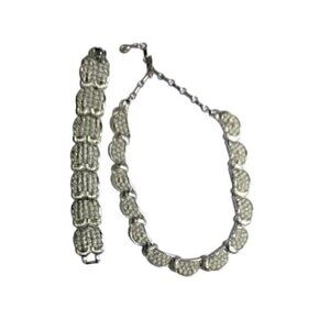 Vintage Coro Pegasus Silver Necklace Bracelet Set